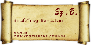 Sztáray Bertalan névjegykártya